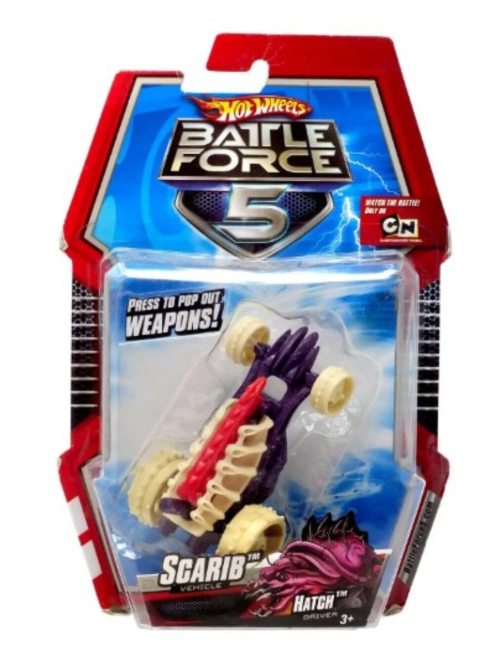 2011 Hot Wheels Battle Force 5 SCARIB Pull Back & Race HATCH